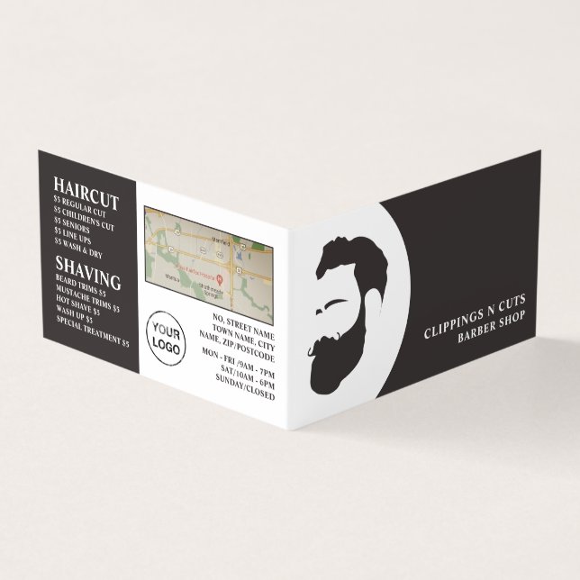 Visite Logo de barbe, Barbiers pour hommes, carte de fidé (Extérieur)