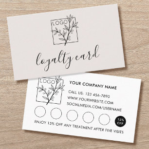 Visite Logo de carte de fidélité moderne 5 emplacements b