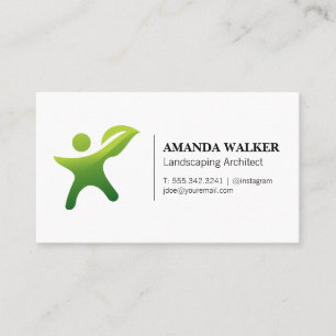 Visite Logo de la personne Feuille verte Carte de visit