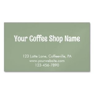 Visite Magnétique Carte promotionnelle de café personnalisée vert sa
