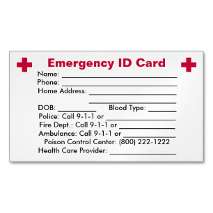 Visite Magnétique Magnat de carte d'identité d'urgence