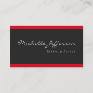 Visite Maquillage Artiste Gris foncé Rouge Gris Carte de 