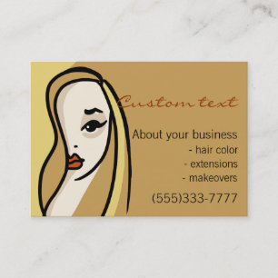 Visite Maquillage blond de cheveux de modèle de carte de