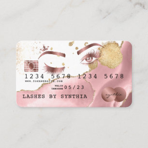 Visite Maquillage Carte de crédit Stylisé Blush Pink Agat