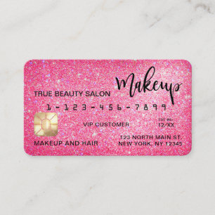 Visite Maquillage de carte de crédit Chic Sparkly Neon Pa