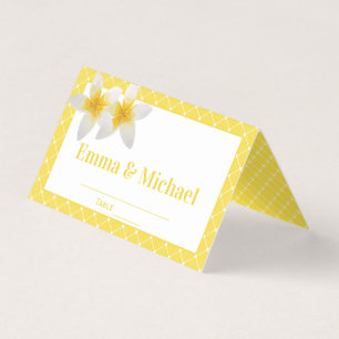 Visite Mariage de fleurs tropicales jaunes Table / Carte 