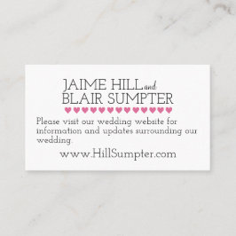 Visite Mariage Site Web Carte de fermeture Pink Typograph