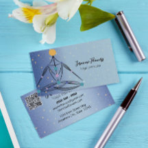 Méditation Bleue Yoga Pose Instructeur Carte de vi