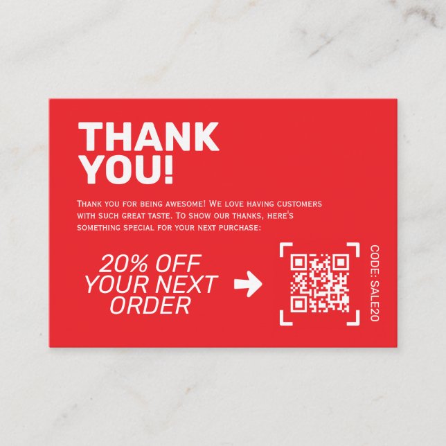 Visite Merci d'insérer la carte | Code de réduction (Devant)