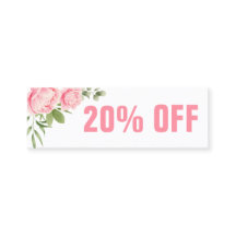 Aquarelle florale rose tendance carte de réduction