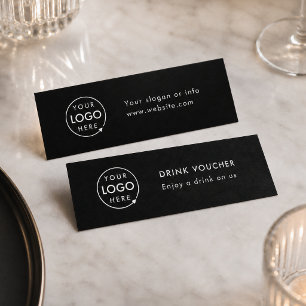Visite Mini Bon de boisson d'entreprise   Carte de logo d'évén