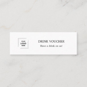 Visite Mini Bon de Boisson d'Entreprise   Carte Logo pour Évén