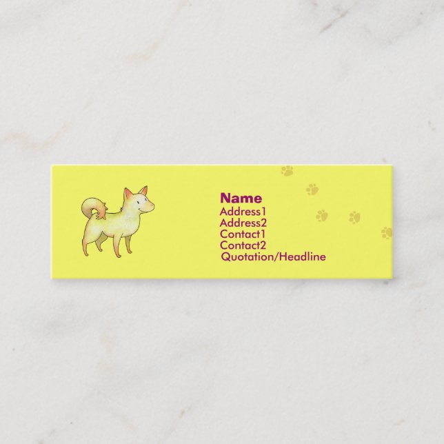 Visite Mini Carte blanche de profil de chien (Devant)