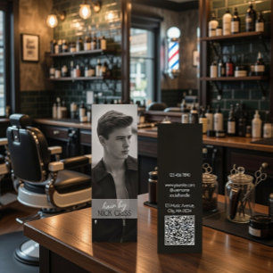 Visite Mini Carte de contact de barbier personnalisée avec cod