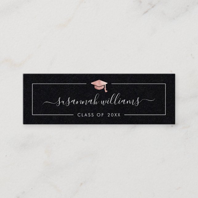 Visite Mini Carte de nom de diplôme Rose de script moderne Cas (Devant)