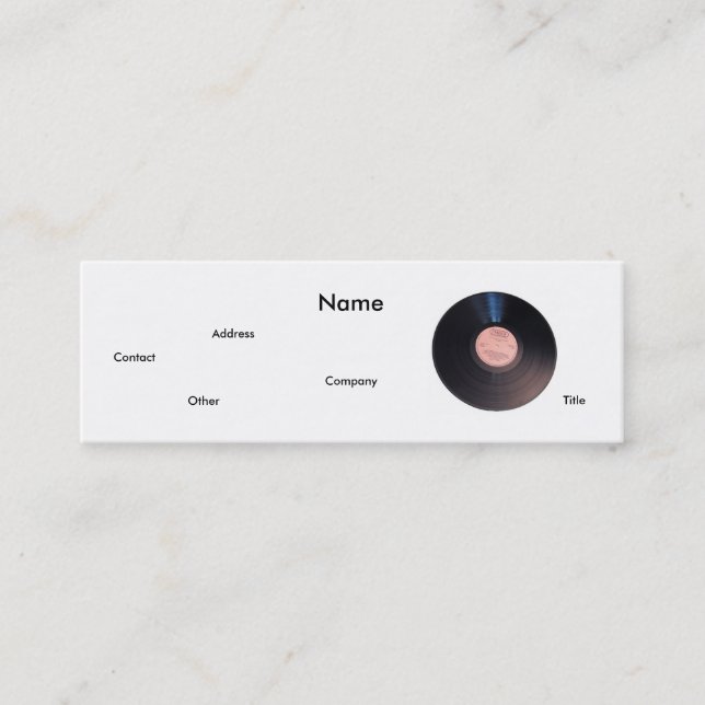 Visite Mini Carte de profil A&R (Devant)