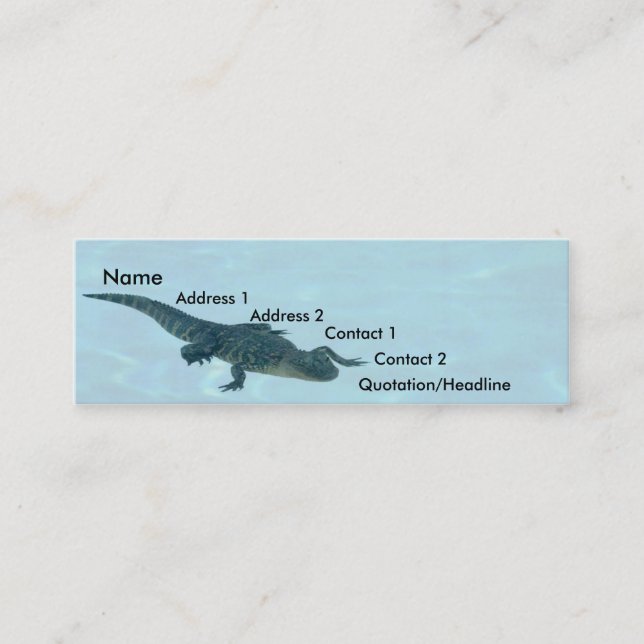 Visite Mini Carte de profil Alligator (Devant)