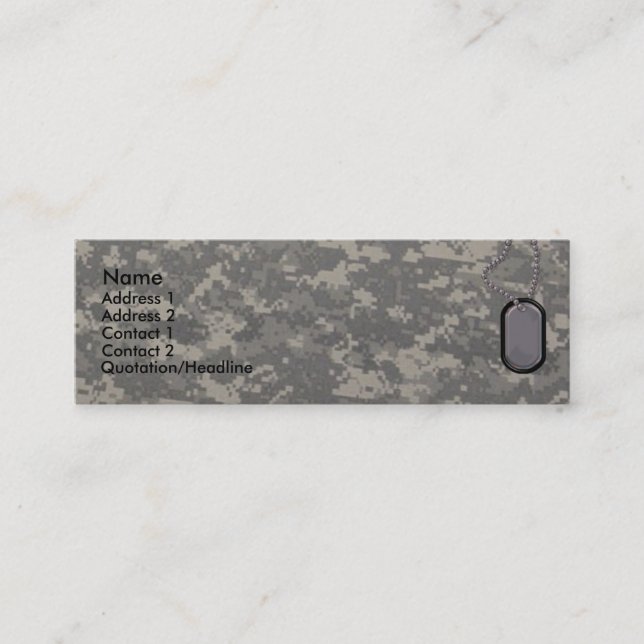Visite Mini Carte de profil d'armée (Devant)