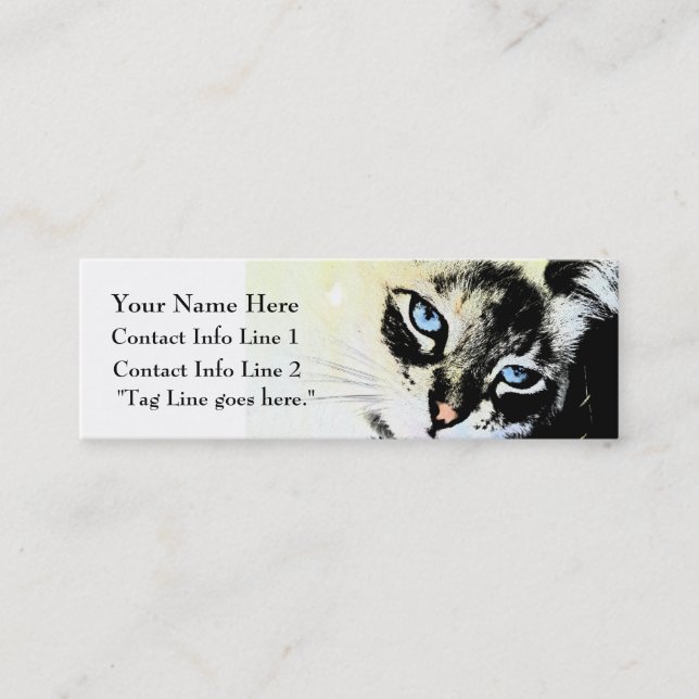 Visite Mini Carte de profil de chat d'encre (Devant)