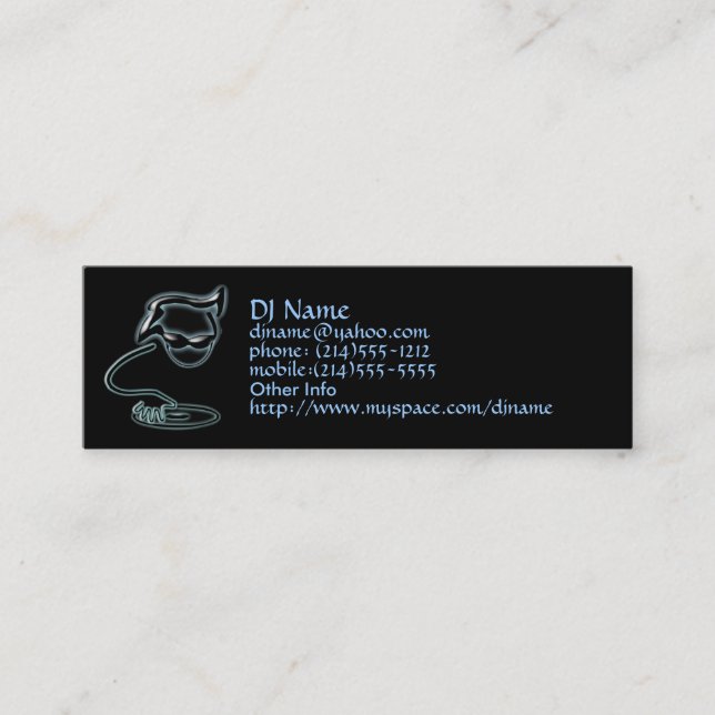 Visite Mini Carte de profil du DJ (Devant)
