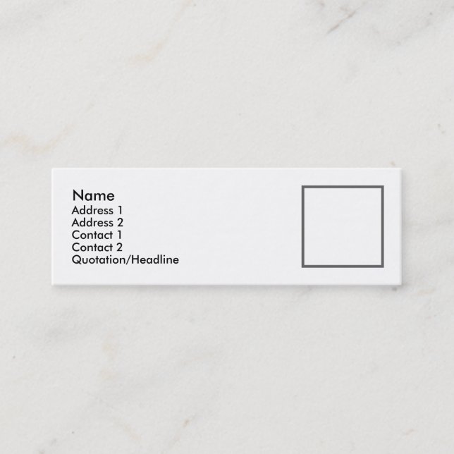 Visite Mini Carte de profil mince (Devant)