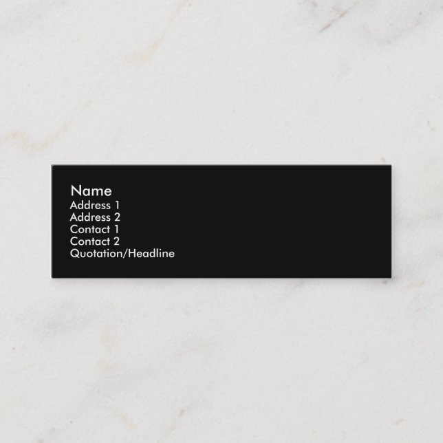 Visite Mini Carte de profil noir (Devant)