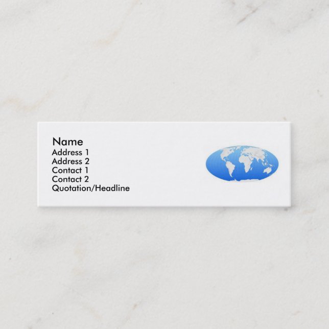 Visite Mini Carte de profil World Map (Devant)