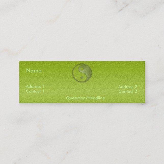 Visite Mini Carte de profil Yin Yang en grès vert (Devant)