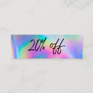 Visite Mini Carte de réduction Faux Holographic Stripes