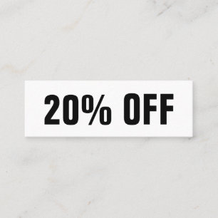 Visite Mini Carte de réduction moderne simple en noir et blanc