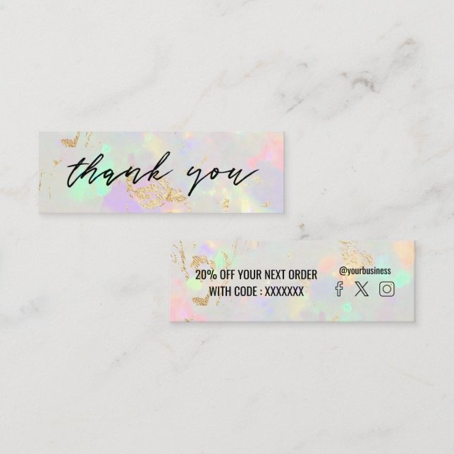 Visite Mini carte de réduction opal gemstone (Devant / Derrière)