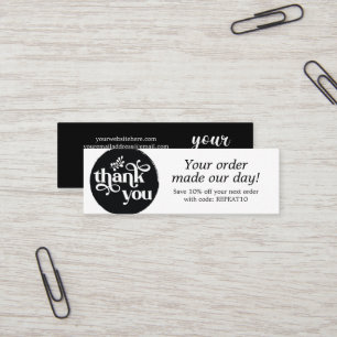 Visite Mini Carte de remerciements circulaire de commande pers