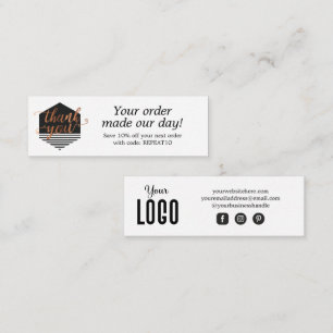 Visite Mini Carte de remerciements de commande personnalisée