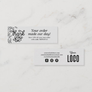 Visite Mini Carte de remerciements de commande personnalisée