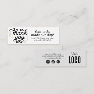 Visite Mini Carte de remerciements de commande personnalisée d