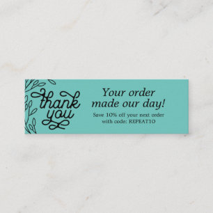 Visite Mini Carte de remerciements de commande personnalisée v