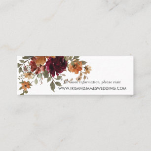 Visite Mini Carte de site Web Mariage Floral Burnt Orange