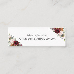 Visite Mini Carte d'enregistrement de la mariée florale orange