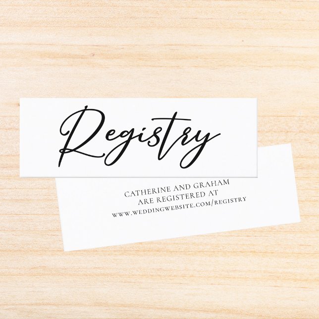 Visite Mini Carte d'insertion de registre de Mariage de script (Créateur téléchargé)