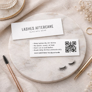 Visite Mini Carte d'instructions de soins après-cils Blanche