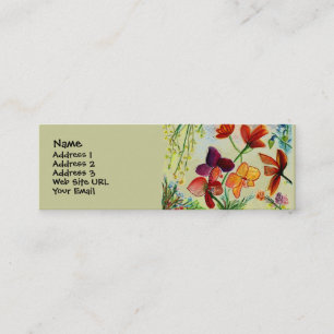 Visite Mini Carte d'or de profil d'orchidée