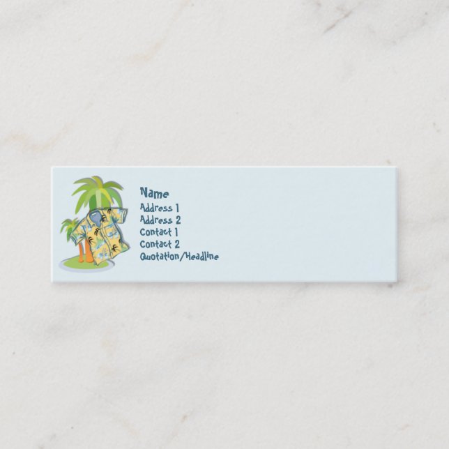 Visite Mini Carte faite sur commande de profil de chemise (Devant)