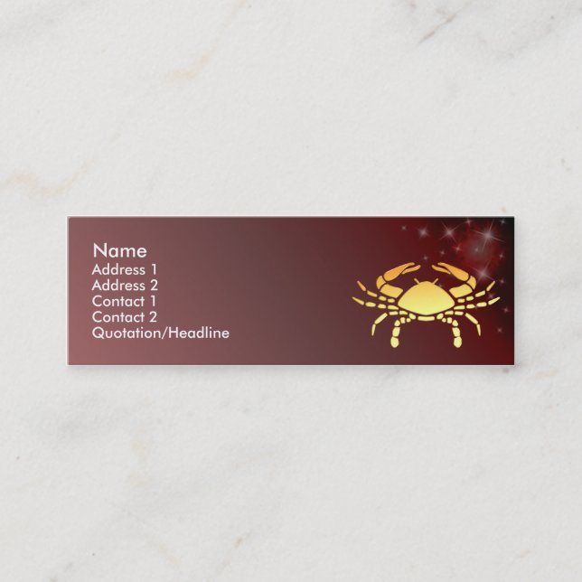 Visite Mini Carte faite sur commande de profil de signe de (Devant)