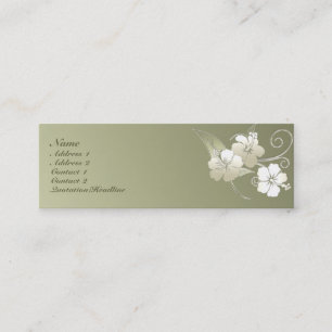 Visite Mini Carte florale élégante de profil de vert olive d