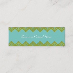 Visite Mini Carte maigre de dentelle bleue et verte