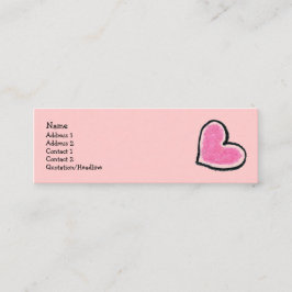 Visite Mini Carte maigre de profil de COEUR ROSE
