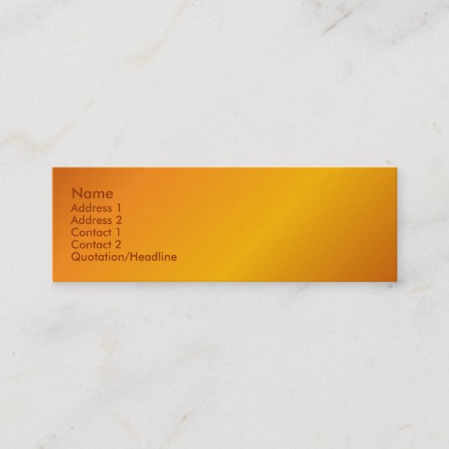 Visite Mini Carte orange de profil (Devant)