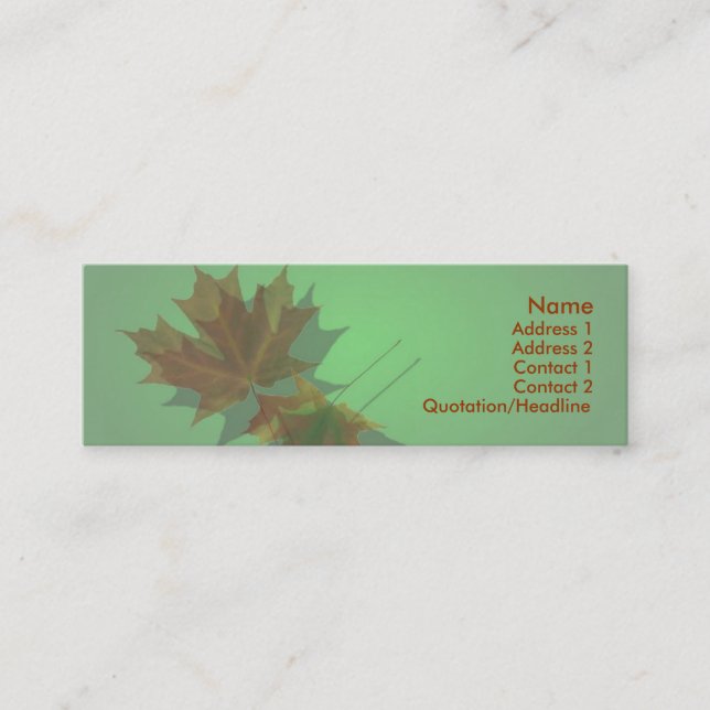 Visite Mini Carte profil de congé d'érable (Devant)