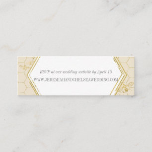 Visite Mini Carte RSVP personnalisée Motif Gold de crème de mi