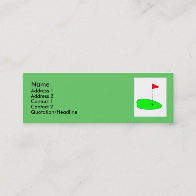Visite Mini Carte verte de profil de golf (Devant)
